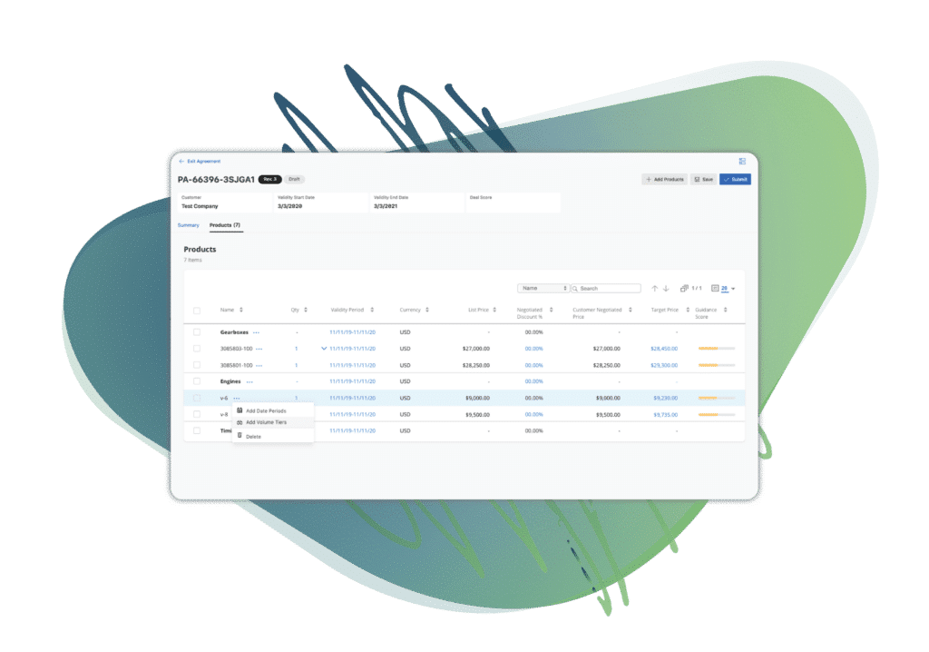 Create and manage renewable price agreements with customers